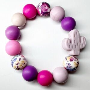 Festival Fun bright & colorful cactus bracelet. By Artisan in Langley, BC.